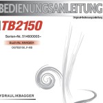 Takeuchi TB2150 Parts Workshop Operators Manual