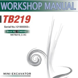 Takeuchi TB219 Workshop Operators Parts Manual