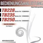 Takeuchi TB228 TB235 TB250 Parts Workshop Operators Manual