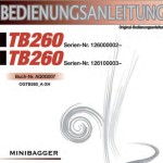 Takeuchi TB260 Parts Workshop Operators Manual