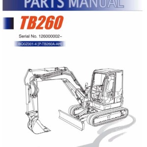 Takeuchi TB260 Parts Workshop Operators Manual