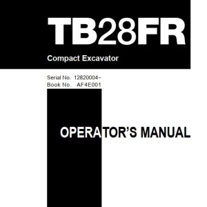 Takeuchi TB28FR Operators Parts Workshop Manual