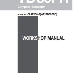 Takeuchi TB80FR Parts Workshop Operators Manual