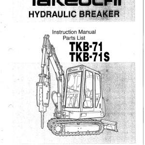 Takeuchi TKB Series Parts List Instruction Manual