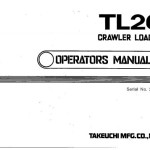 Takeuchi TL126 Workshop Parts Operators Manual