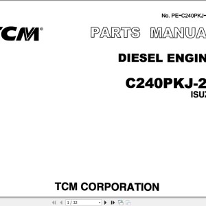 Isuzu Engine C240PKJ-22 For TCM FA15D Parts Catalog PE-C240PKJ-22A