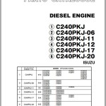 Isuzu Engine C240PKJ Series For TCM FD15C9H To FD30T6 Parts Catalog PE-C240PKJ-1C