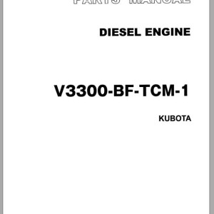 Kubota Engine V33300-BF-TCM-1 For TCM FD20C6H To FD30T6H Parts Manual PE-V3300-BF-TCM-1A