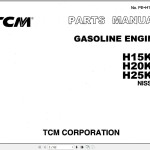 Nissan Engine H15KA H20KA H25KA For TCM FG9N3 To FCG36N7 Parts Manual PE-H15KAD