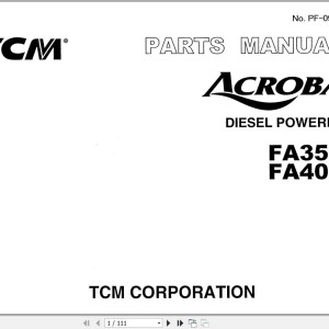 TCM Acroba FA35D FA40D Parts Manual PF-09RA