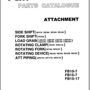 TCM FB10-7 FB15-7 FB15-17 Attachment Parts Catalog PA-81BB