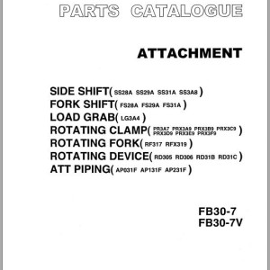 TCM FB30-7 FB30-7V Attachment Parts Catalog PA-81UA