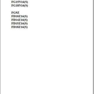 TCM FD(G)9N FD(G)10N FD(G)14N FD(G)15N FD(G)18N 16(S) Parts Manual