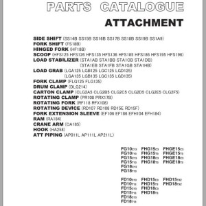 TCM FG10C13 To FHD18T3Z Attachment Parts Catalog PA-0A2B-001