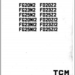 TCM FG20 FG23 FG25 N2-NI2 FD20 FD23 FD25 Z2-ZI2 Parts Catalog