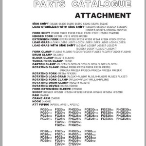 TCM FG20C13 To FHD25W3 Attachment Parts Catalog PA-2A0A