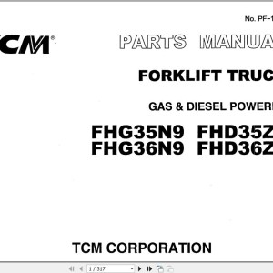 TCM FHD35 FHD36 FHG35 FHG36N9 Parts Manual PF-13TE