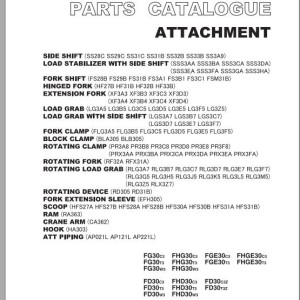 TCM FHG30C3 To FD30T3Z Attachment Parts Catalog PA-2B8A