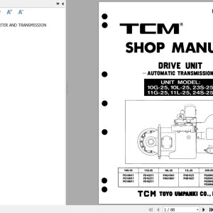 TCM Transmission 10G 10L 11G 11L 23S 24S-25 Shop Manual MU-10G25AE