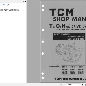 TCM Transmission 13B 14B 23H 24H-25 Shop Manual MU-23H25AE