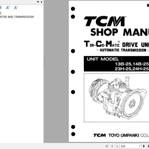 TCM Transmission 13B 14B 23H 24H-25 Shop Manual MU-23H25BE