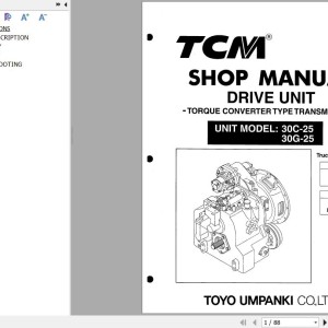 TCM Transmission 30C-25 30G-25 Shop Manual MU-30C25AE