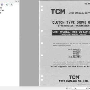 TCM Transmission 335-25 247-25 Shop Manual MU-35525AE