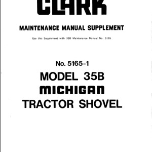 Clark 35B Maintenance Manual Supplement 5165-1