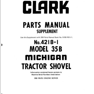 Clark 35B Parts Manual Supplement 4218-1