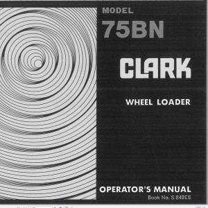 Clark 75BN Operator's Manual S-849EE