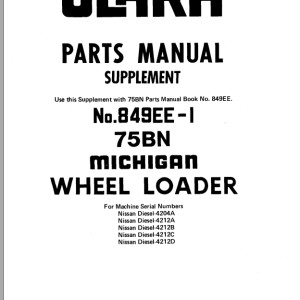 Clark 75BN Parts Manual Supplement 849EE-1