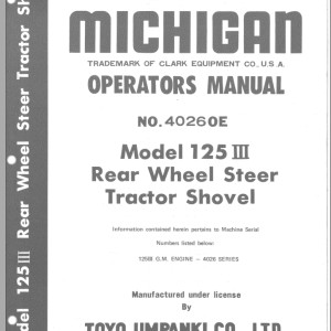 TCM 125III Operators Manual 40260E