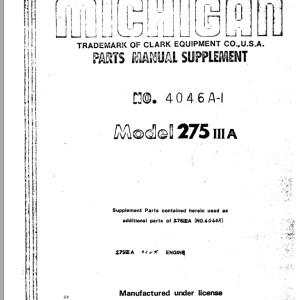 TCM 275IIIA Parts Manual Supplement 4046A-1