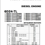 TCM 6D241-TL Mitsubishi Parts Catalogue PE-6D24-TLE