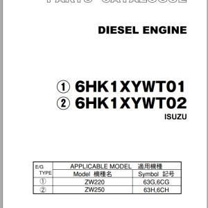 TCM 6HK1XYWT01 6HKXYWT02 Isuzu Parts Catalogue PE-6HK1XYWT01A