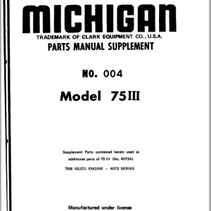 TCM 75III Parts Manual Supplement 4073A