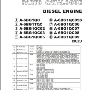 TCM A-6BG1QC A-6BG1QC09 Isuzu Parts Catalogue PCEJE-24T140