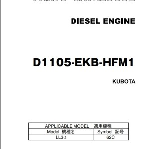 TCM D1105-EKA-HFM1 Kubota Parts Catalogue PE-D1105-EKB-HFM1A