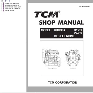 TCM D1503 V2403 Kubota Shop Manual ME-D1503AE