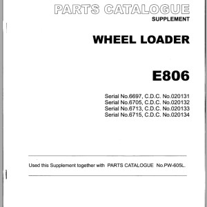TCM E806 Parts Catalogue PW-605L-1A