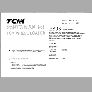 TCM E806 Parts Manual PW-608-1A