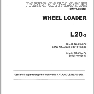 TCM L20-3 Parts Catalogue PW-648I-3A