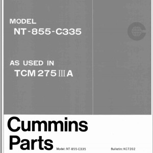 TCM NT 855 C335 Cummins 275IIIA Parts Catalog KC7202