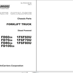 TCM UniCarriers FD60Z8 to FD100z8 Parts Catalog PCFJE-30C140 2014