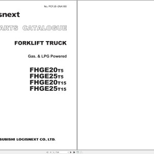 TCM Unicarriers FHGE20T5 to FHGE25T15 Parts Catalog PCFJE-2NA180