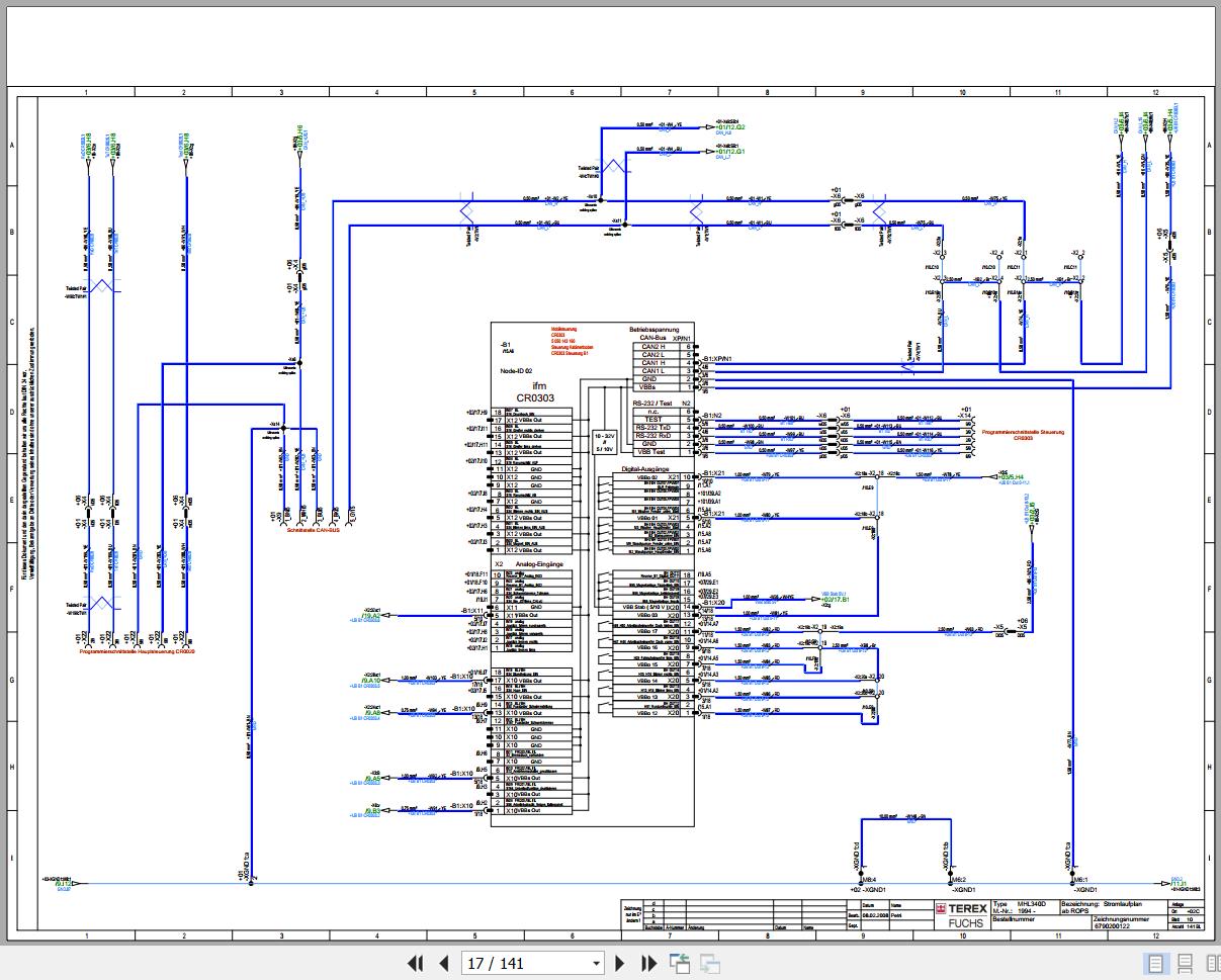 Terex Fuchs MHL340D 1994 Wiring Diagram 6790200295