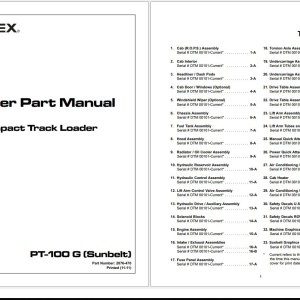 TEREX PT-100 G (Sunbelt) Master Part Manual 2076-740