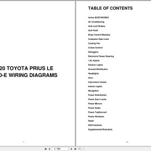 Toyota 2020 Prius LE AWD-e Wiring Diagram PDF