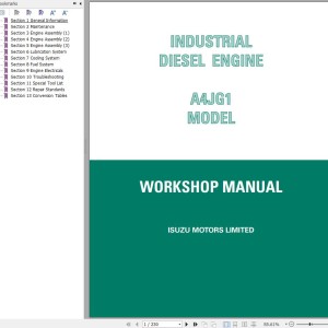 Isuzu Engine A4JG1 Workshop Manual