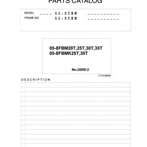 Toyota 05-8FBM20T to 05-8FBMK30T Parts Catalog G859-2